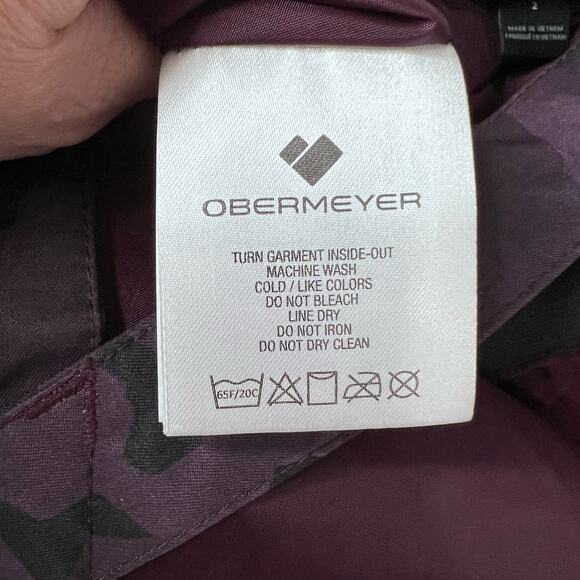 New Obermeyer Malta Bib Overalls Purple Magnetic Camo Women 2 NWOT Snow Wear - Picture 13 of 14